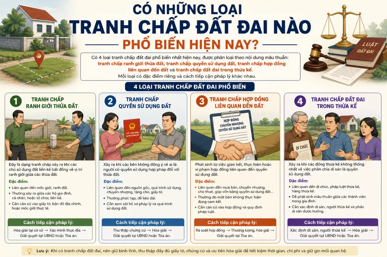 Có Những Loại Tranh Chấp Đất Đai Nào Phổ Biến Hiện Nay?
