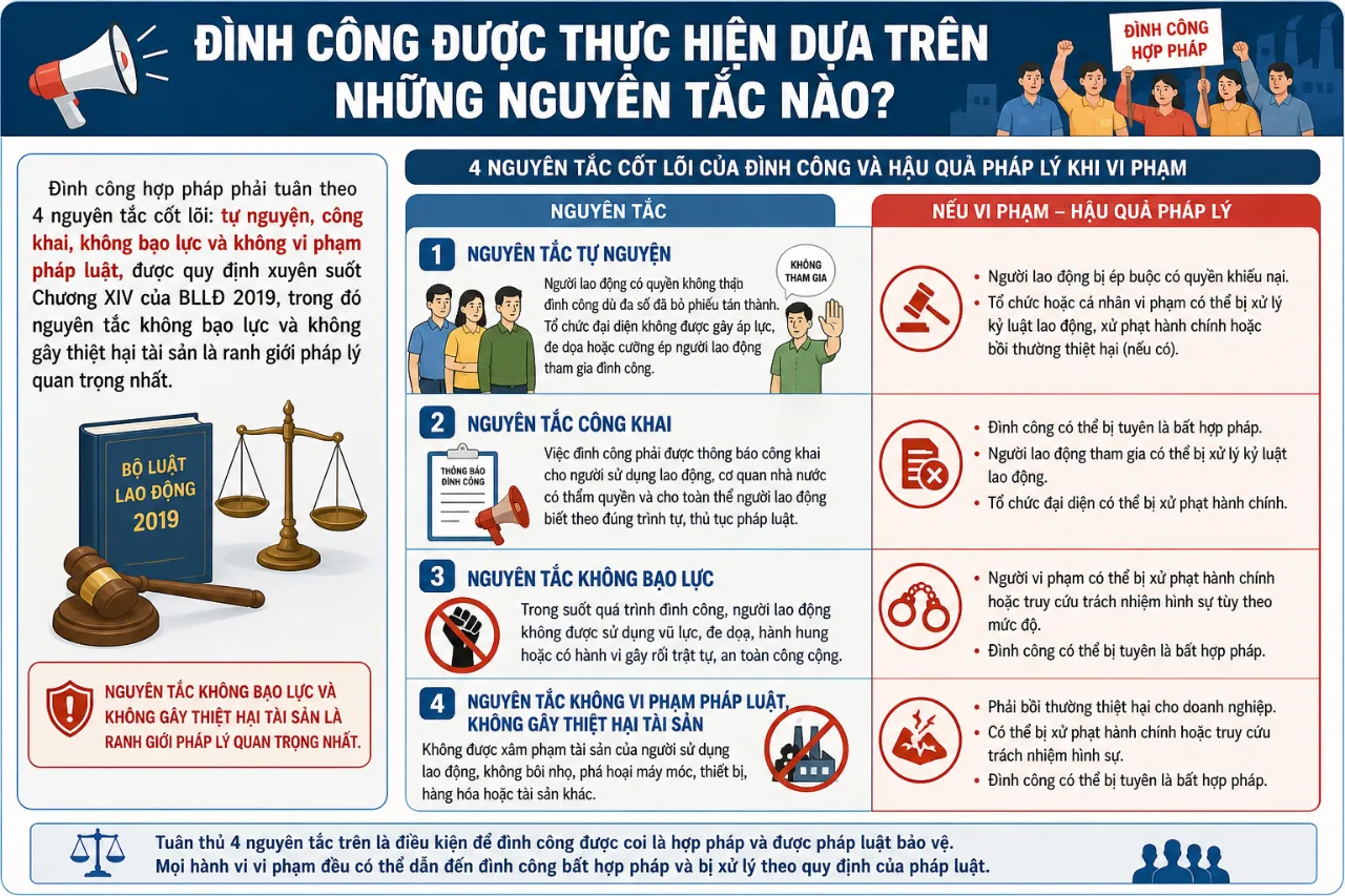 Đình Công Được Thực Hiện Dựa Trên Những Nguyên Tắc Nào?