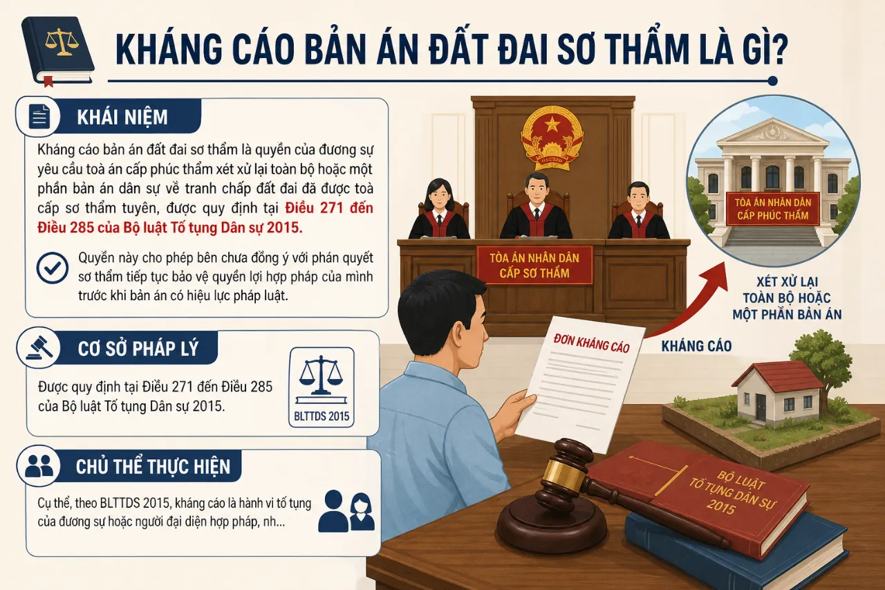 Kháng cáo bản án đất đai sơ thẩm là gì?