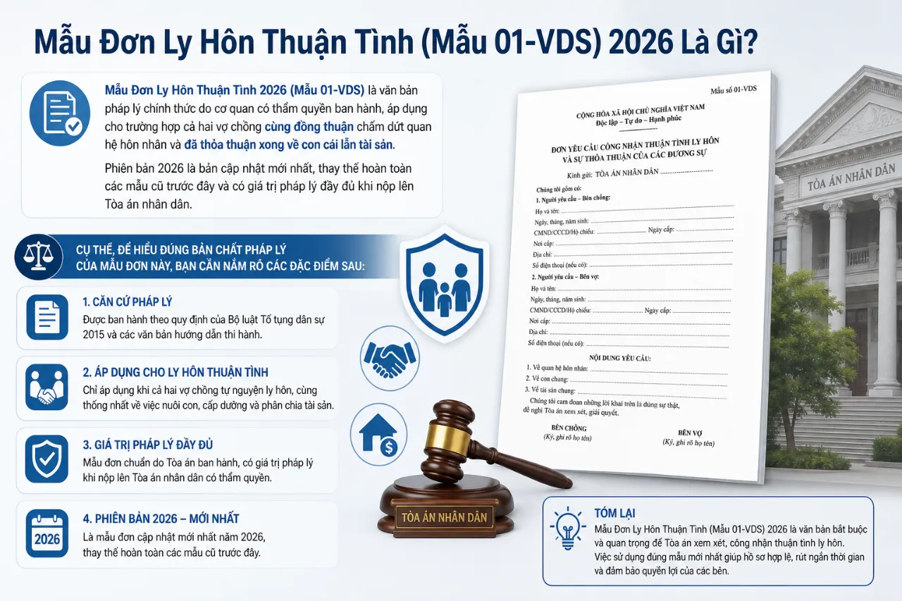 Mẫu Đơn Ly Hôn Thuận Tình (Mẫu 01-VDS) 2026 Là Gì?