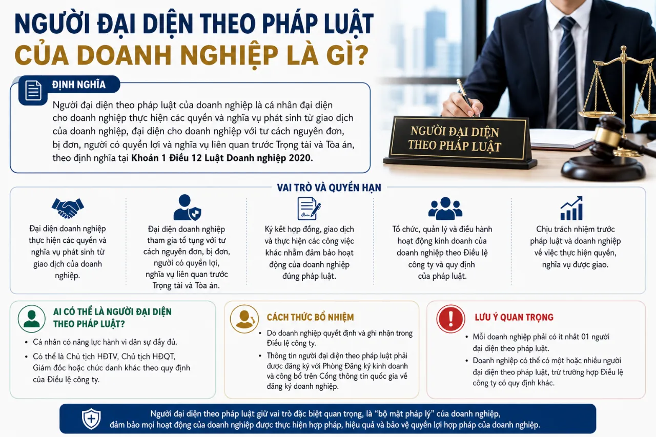 Người đại diện theo pháp luật của doanh nghiệp là gì?