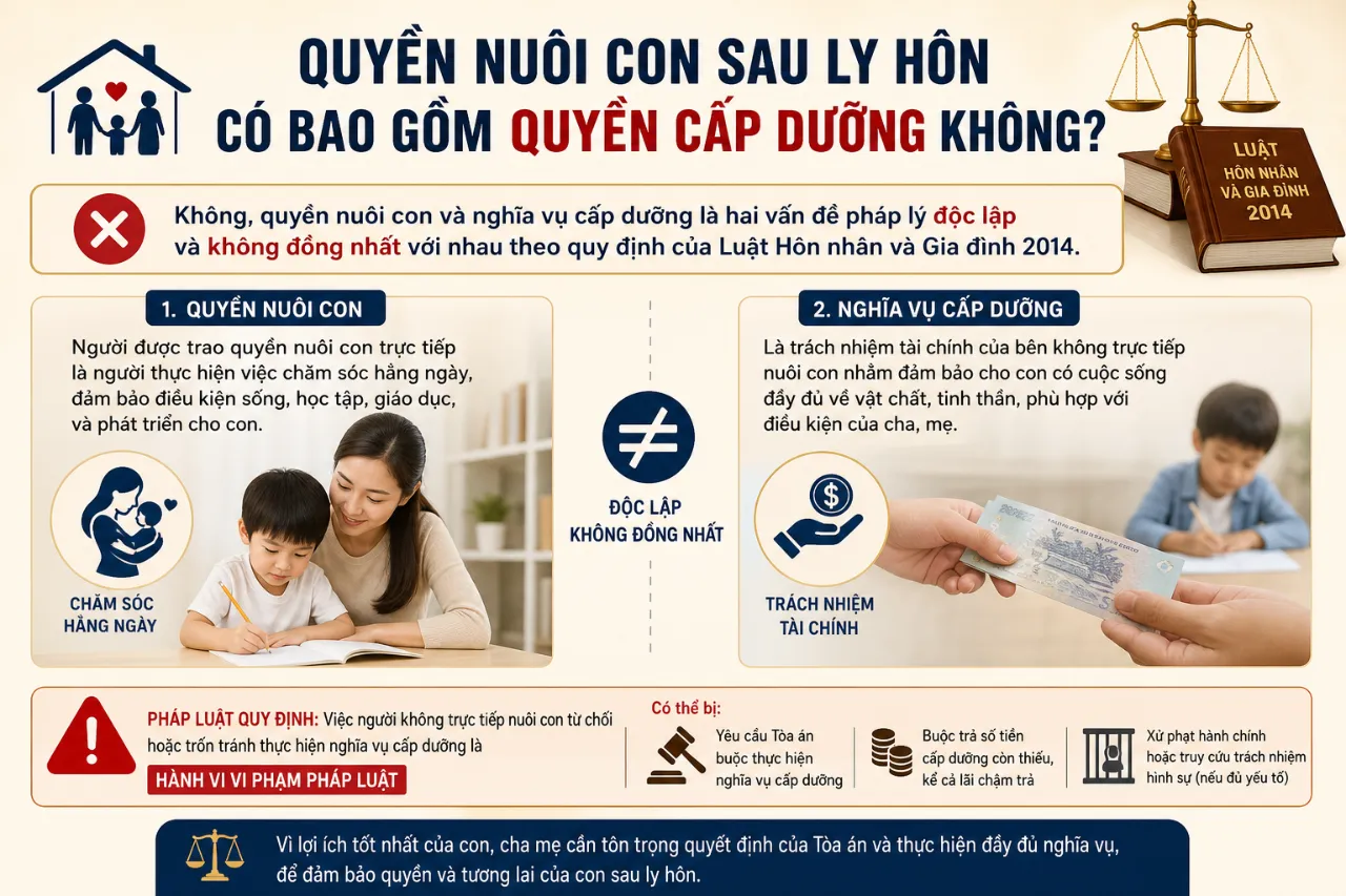 Quyền Nuôi Con Sau Ly Hôn Có Bao Gồm Quyền Cấp Dưỡng Không?