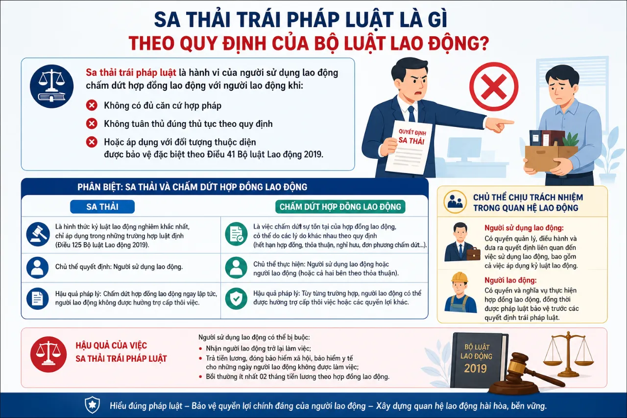 Sa thải trái pháp luật là gì theo quy định của Bộ luật Lao động?