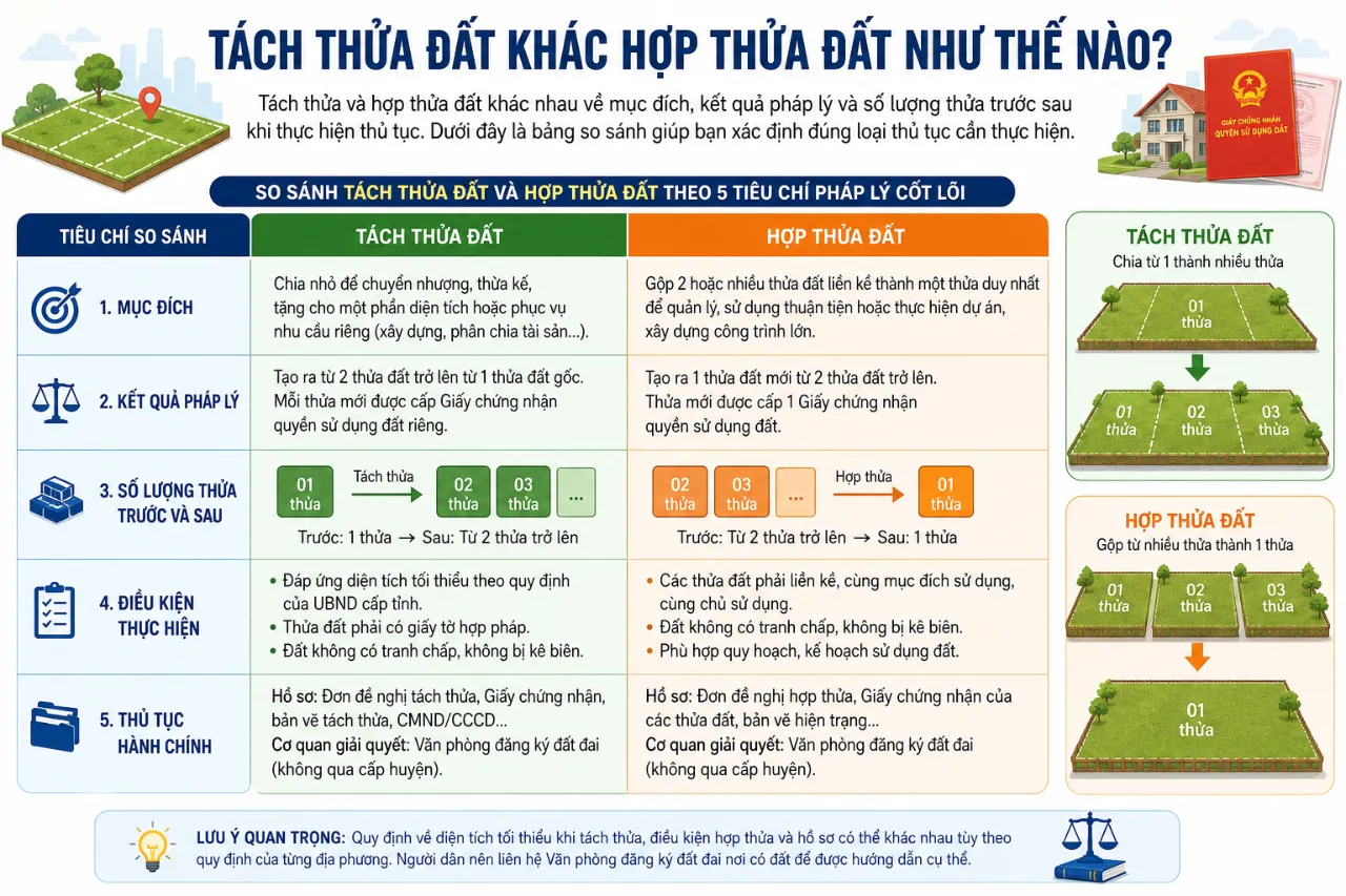 Tách Thửa Đất Khác Hợp Thửa Đất Như Thế Nào?