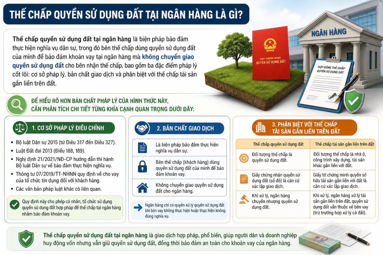 Thế chấp quyền sử dụng đất tại ngân hàng là gì?