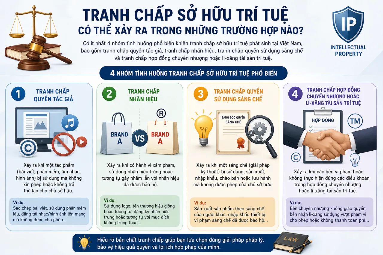 Tranh Chấp Sở Hữu Trí Tuệ Có Thể Xảy Ra Trong Những Trường Hợp Nào?